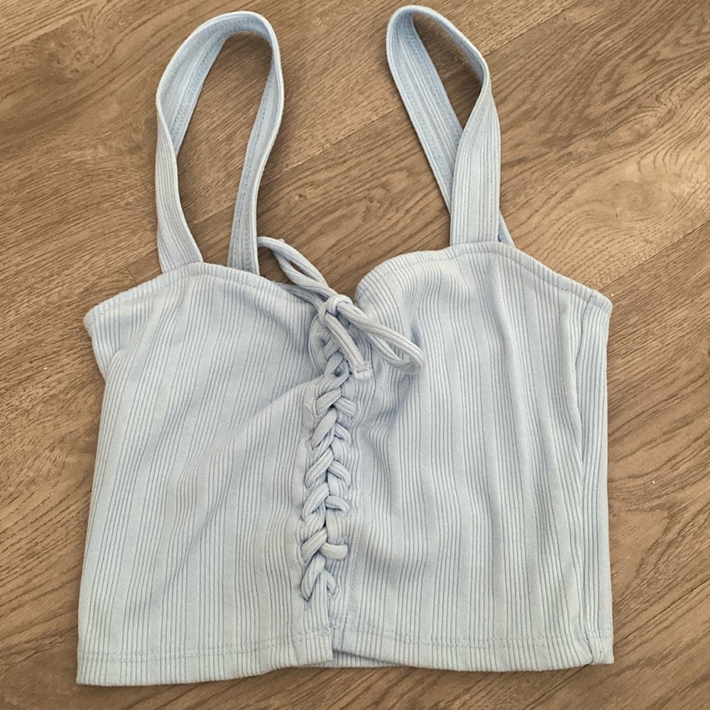forever 21 blue tank top cropped size small good condition